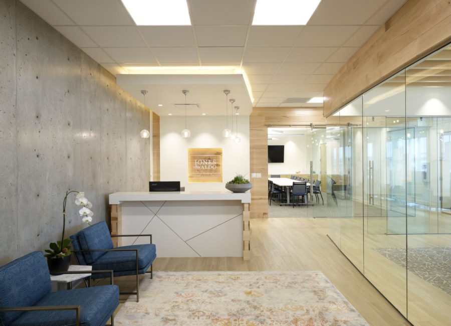 Receptionist Area Interior Design | Utah Interior Designers | Commercial & Residential | Think Architecture
