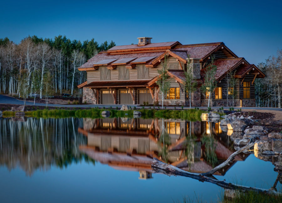 rustic custom home with beautiful landscape, designed by Architects at Think Architecture in Salt Lake City, Utah