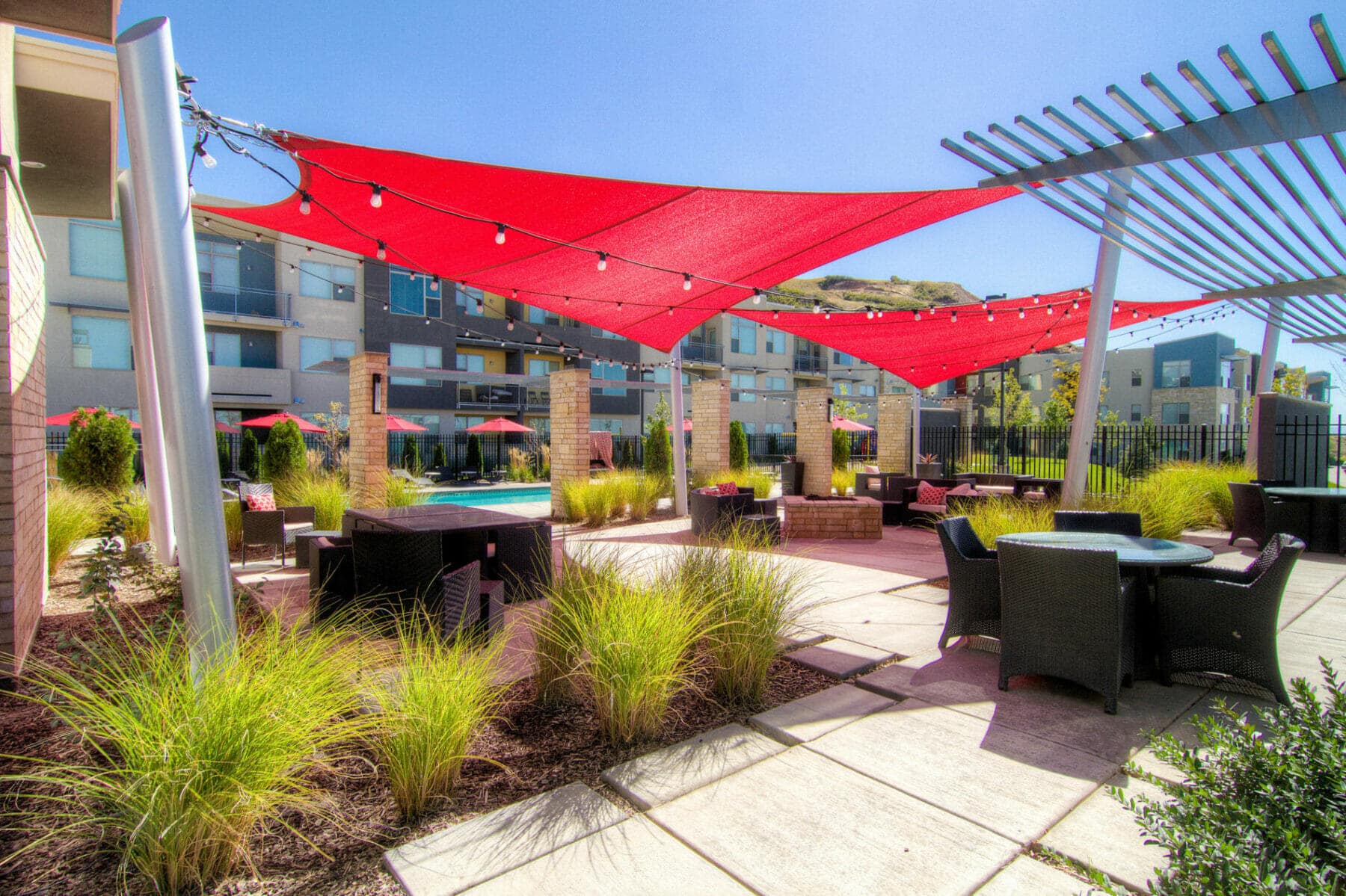 Patio Design at Eaglewood Lofts in Northern Salt Lake | Salt Lake City Multifamily Architects | Think Architecture