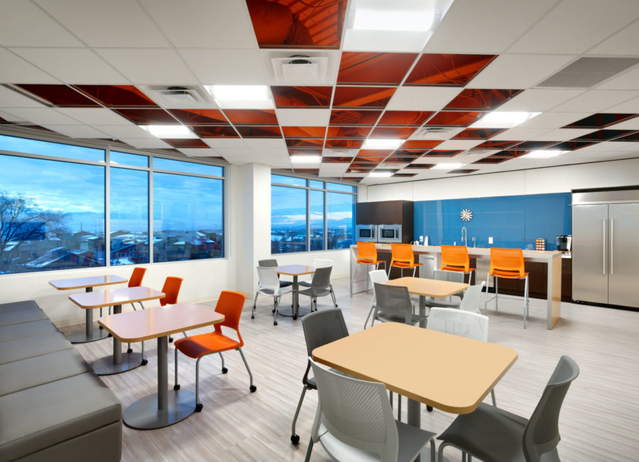 Break room at Larson & Company Office in South Jordan, UT | Utah Interior design project | Think Architecture