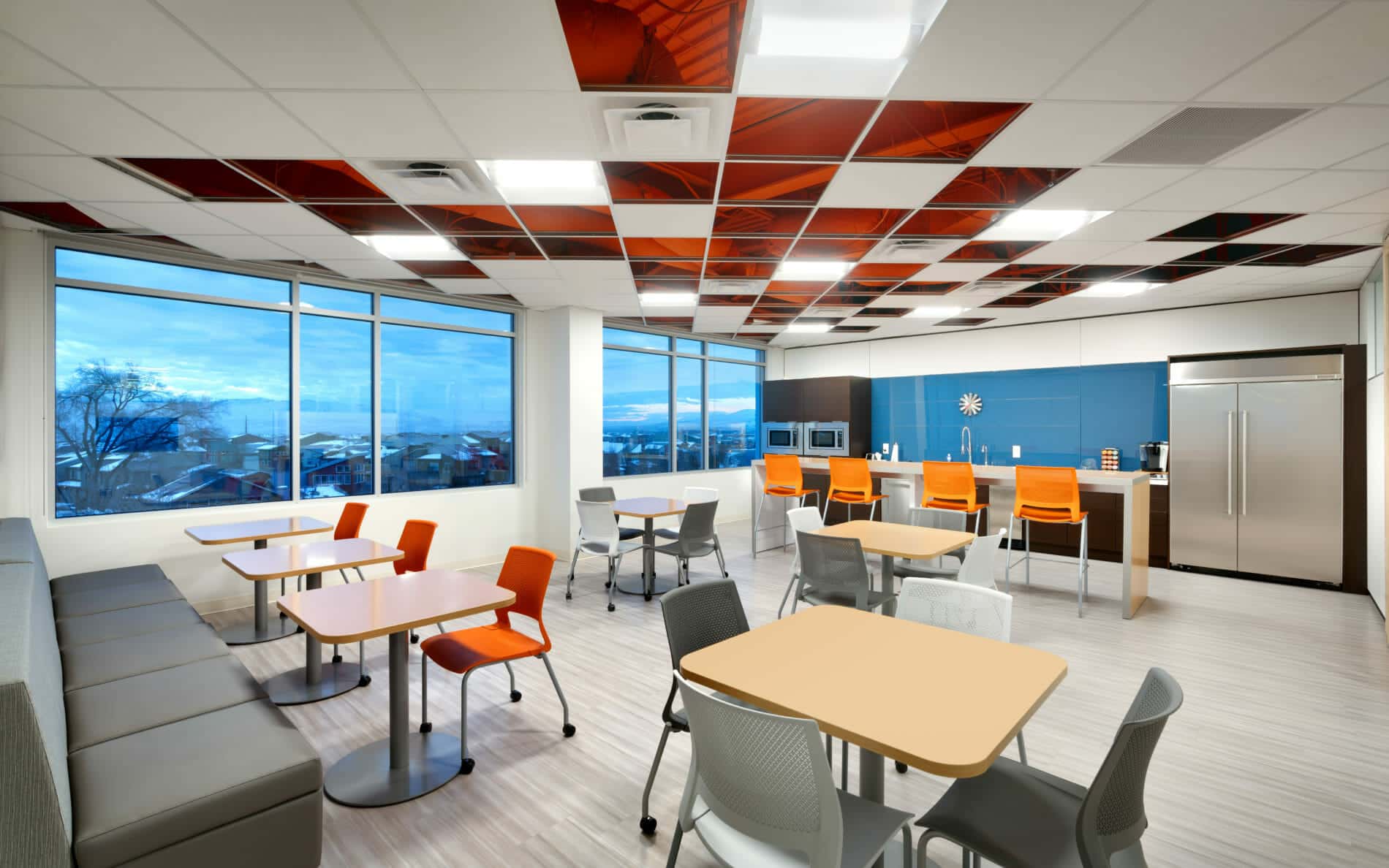 Break room at Larson & Company Office in South Jordan, UT | Utah Interior design project | Think Architecture