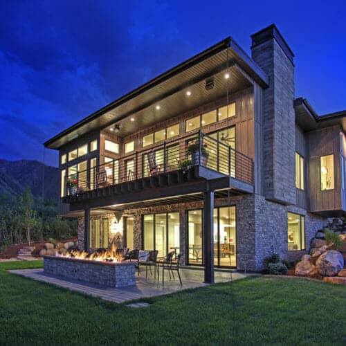 Utah custom home backyard landscape architecture | Salt Lake City residential architects | Think Architecture