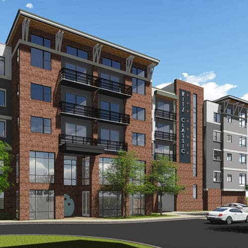 Ritz Classic residential apartment complex 3D architectural design | mixed use development in Salt Lake City Utah architects | Think Architecture