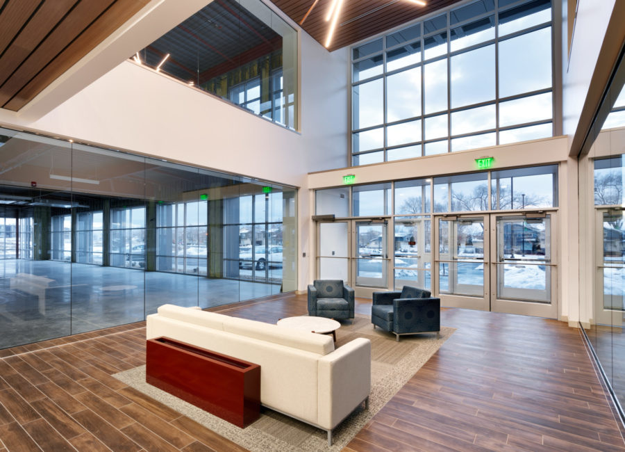 Lobby of District Heights Office Building Architecture in South Jordan, UT