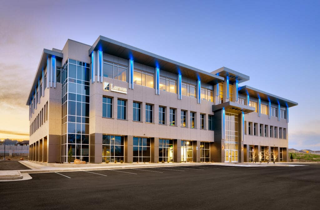 Exterior of District Heights Office Building Architecture in South Jordan, UT | Contemporary Architecture in Utah