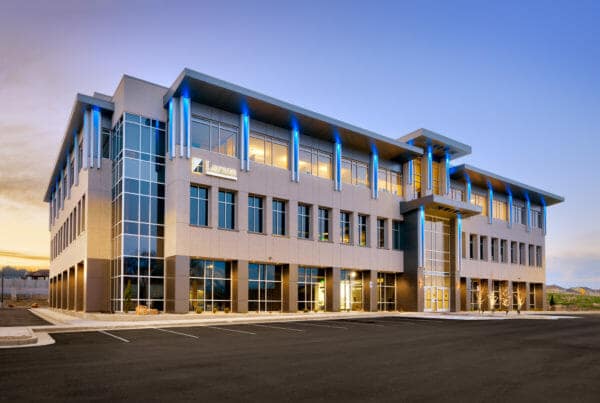 Exterior of District Heights Office Building Architecture in South Jordan, UT
