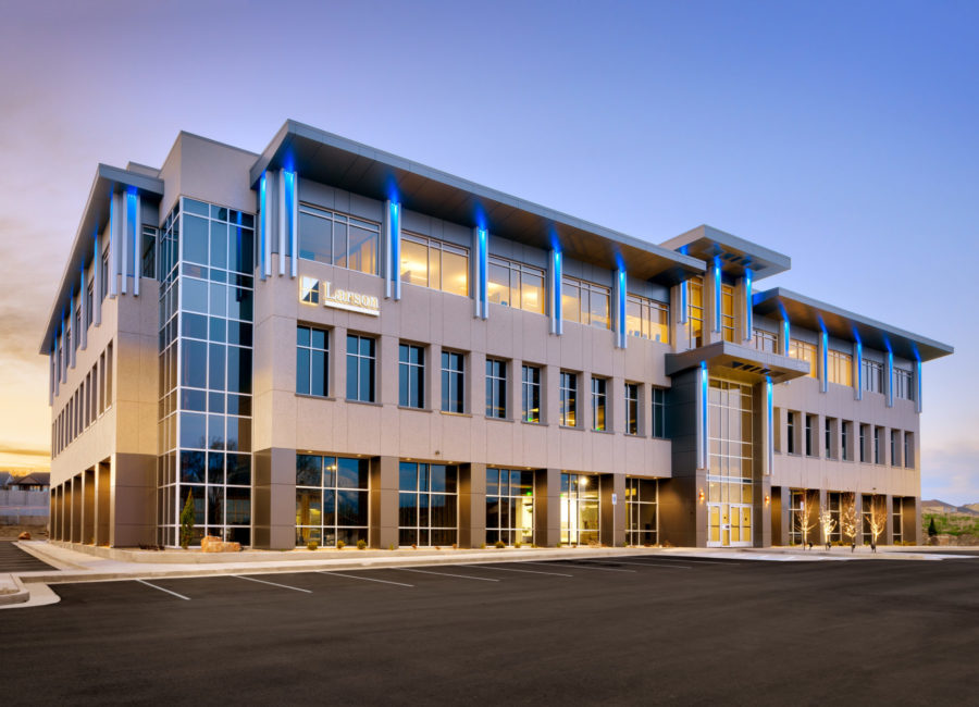Exterior of District Heights Office Building Architecture in South Jordan, UT