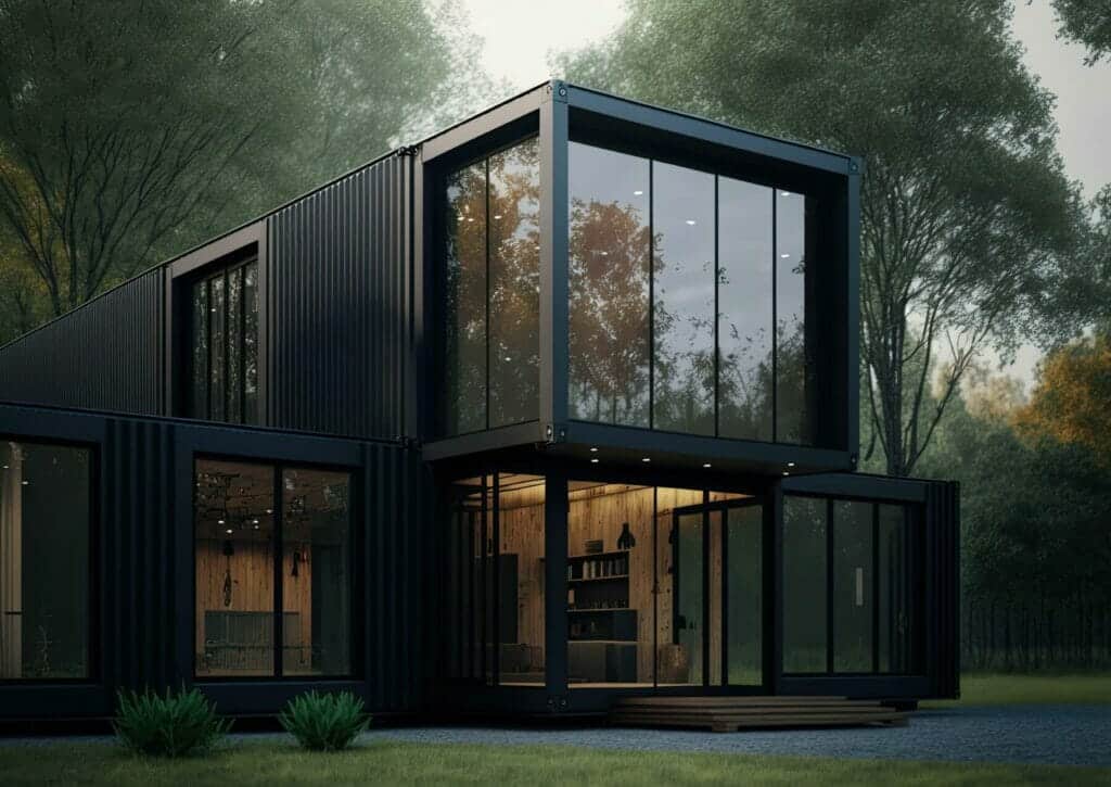 up-cycled shipping container house sustainable architectural design | Think Architecture